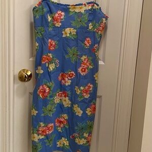 Ralph Lauren Vintage Sundress Plaid Tag 90's Tropical Floral Hawaiian Y2K Cruise